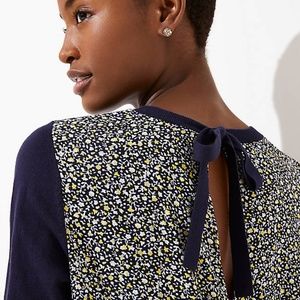 LOFT Daisy Crossover Back Mixed‎ Media Sweater